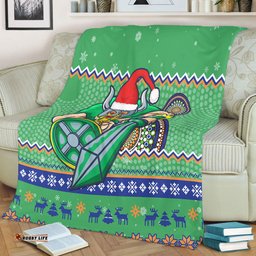 Canberra Raiders Premium Blanket - Australia Ugly Xmas With Aboriginal Patterns For Die Hard Fans