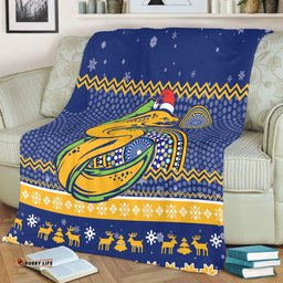 Parramatta Eels Premium Blanket - Australia Ugly Xmas With Aboriginal Patterns For Die Hard Fans
