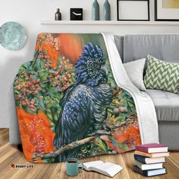 Amazing Aussie Australia Black Cockatoo Black Cockatoo and Flowering Gum Blanket