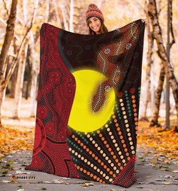 Amazing Aussie Australia Aboriginal Inspired Indigenous Snake Sun Dot Painting Blanket