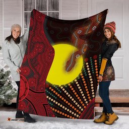 Amazing Aussie Australia Aboriginal Inspired Indigenous Snake Sun Dot Painting Blanket