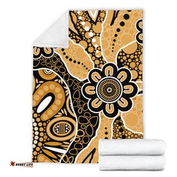 Amazing Aussie Australia Aboriginal Design Art Color Yellow Blanket