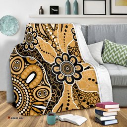 Amazing Aussie Australia Aboriginal Design Art Color Yellow Blanket