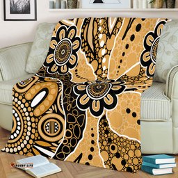 Amazing Aussie Australia Aboriginal Design Art Color Yellow Blanket