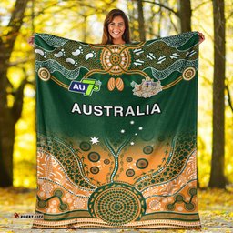 Australia Rugby Premium Blanket Aussie Sevens Green Indigenous
