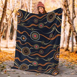 Amazing Aussie Australia Aboriginal Inspired Aboriginal Inspired Dot Art Painting VER1 Blanket