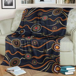 Amazing Aussie Australia Aboriginal Inspired Aboriginal Inspired Dot Art Painting VER1 Blanket