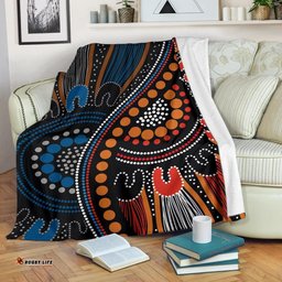 Amazing Aussie Australia Aboriginal Inspired Indigenous Patterns Brown Blanket