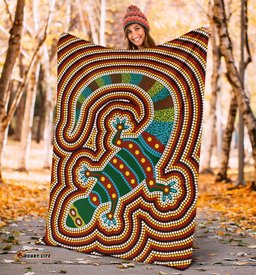 Aboriginal Premium Blanket, Lizard Dot Painting Patterns