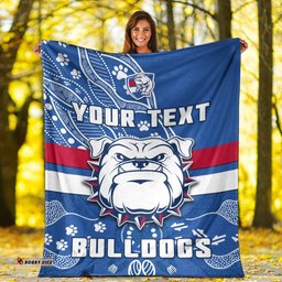 Custom Personalised Bulldogs Football Premium Blanket Scraggers 1877 Aboriginal Dot Painting Newest Version