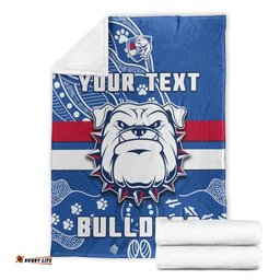 Custom Personalised Bulldogs Football Premium Blanket Scraggers 1877 Aboriginal Dot Painting Newest Version