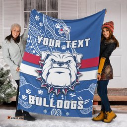 Custom Personalised Bulldogs Football Premium Blanket Scraggers 1877 Aboriginal Dot Painting Newest Version