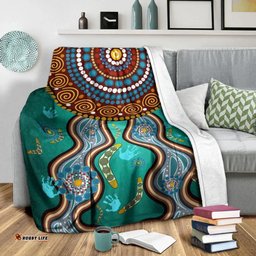 Amazing Aussie Australia Aboriginal Inspired Bomerang With Dot Painting Blanket
