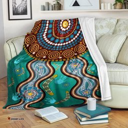 Amazing Aussie Australia Aboriginal Inspired Bomerang With Dot Painting Blanket