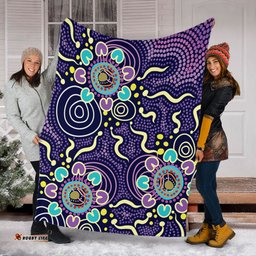 Australia Aboriginal Blanket - Purple Painting With Aboriginal Inspired Dot Blanket