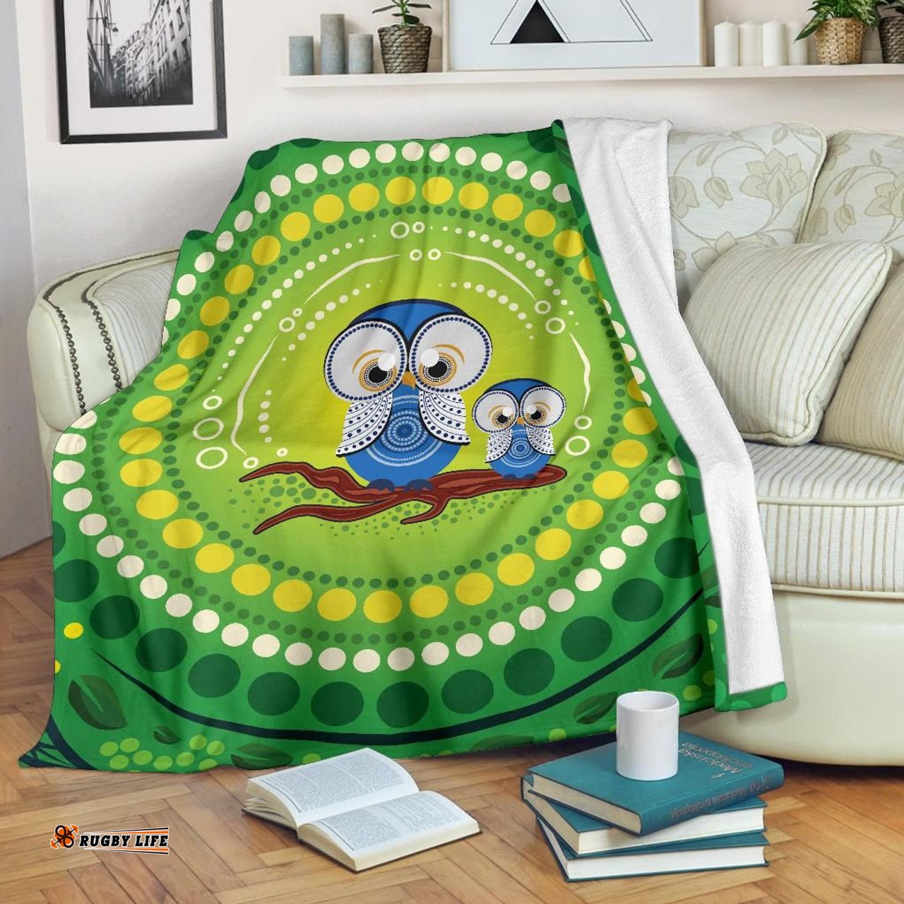 Amazing Aussie Australia Indigenous Owl Blanket