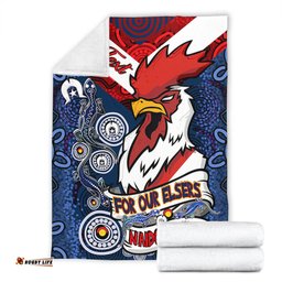 Amazing Aussie Sydney Roosters Naidoc Week Custom Sydney Roosters Naidoc WeekFor Our Elders Dot Art Style With Lizard Blanket