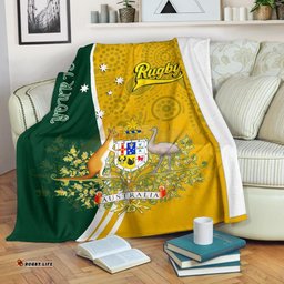 Personalised Premium Blanket Australia Coat Of Arm In Rugby Style