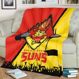 Amazing Aussie Gold Coast SUNS Breaking Through Fan Design Blanket