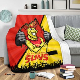Amazing Aussie Gold Coast SUNS Breaking Through Fan Design Blanket