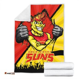 Amazing Aussie Gold Coast SUNS Breaking Through Fan Design Blanket