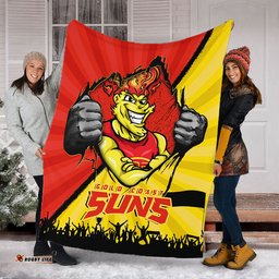 Amazing Aussie Gold Coast SUNS Breaking Through Fan Design Blanket