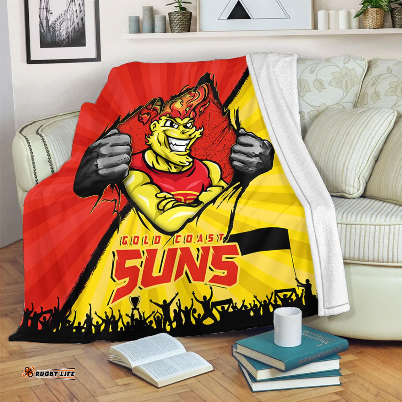 Amazing Aussie Gold Coast SUNS Breaking Through Fan Design Blanket