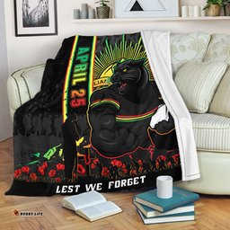Amazing Aussie Penrith Panthers Anzac Day Lest We Forget Strong Fighting Spirit Blanket
