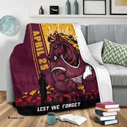 Amazing Aussie Brisbane Broncos Anzac Day Lest We Forget Strong Fighting Spirit Blanket