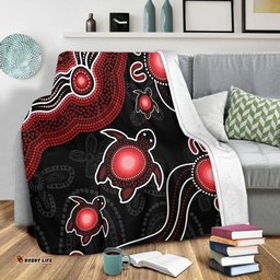 Amazing Aussie Australia Aboriginal Turtle Dreaming Journey Featuring Dot Art Red Blanket