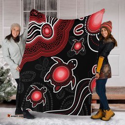 Amazing Aussie Australia Aboriginal Turtle Dreaming Journey Featuring Dot Art Red Blanket