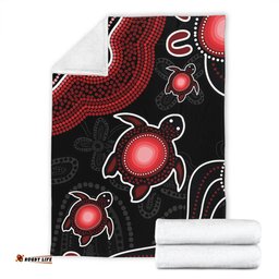 Amazing Aussie Australia Aboriginal Turtle Dreaming Journey Featuring Dot Art Red Blanket