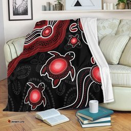 Amazing Aussie Australia Aboriginal Turtle Dreaming Journey Featuring Dot Art Red Blanket