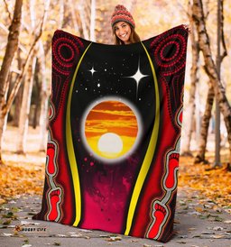 Amazing Aussie Australia Premium Australian Aboriginal Inspired Flags Symbolic Meaning Blanket