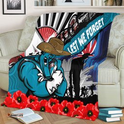 Amazing Aussie Port Adelaide Anzac Day Honor United In Spirit Blanket