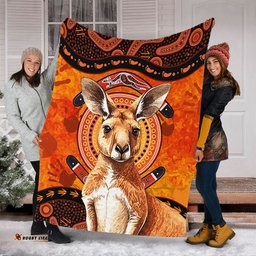Amazing Aussie Indigenous Australian Aboriginal Kangaroo Spirit Dreaming Blanket