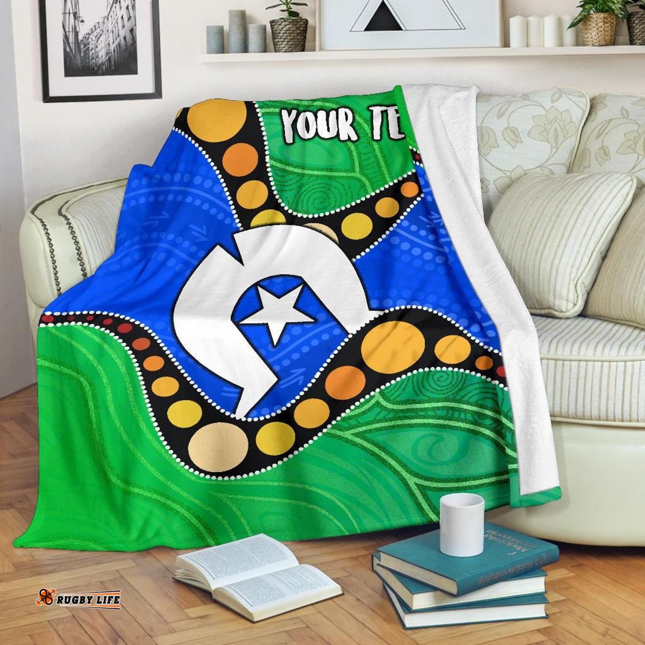Amazing Aussie [Custom] Australia Torres Strait Islands Flag with Torres Strait Islands Inspired Patterns Blanket