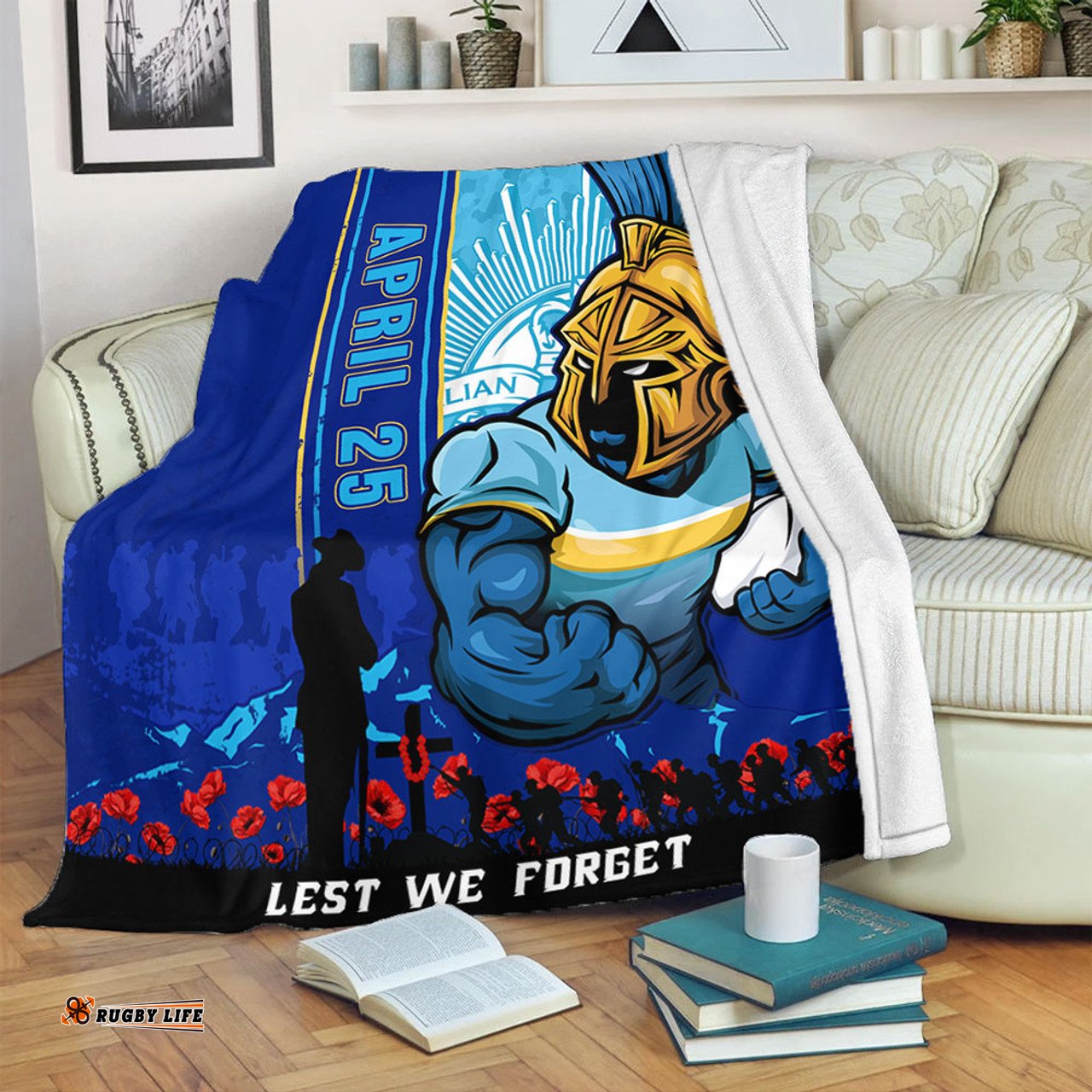 Amazing Aussie Gold Coast Titans Anzac Day Lest We Forget Strong Fighting Spirit Blanket
