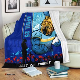 Amazing Aussie Gold Coast Titans Anzac Day Lest We Forget Strong Fighting Spirit Blanket