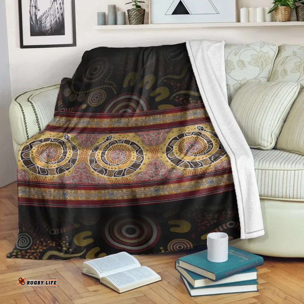 Amazing Aussie Australia Snake Dot Panting Art Blanket