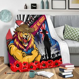 Amazing Aussie Brisbane Lions Anzac Day Honor United In Spirit Blanket