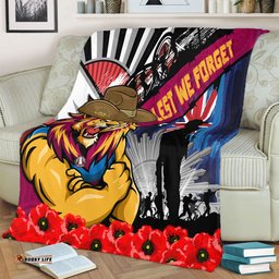 Amazing Aussie Brisbane Lions Anzac Day Honor United In Spirit Blanket