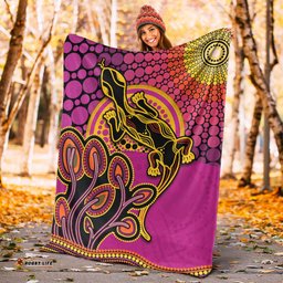 Aboriginal Lizard Premium Blanket Tree On The Hill Sunshine
