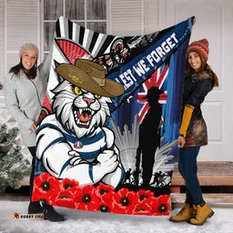 Amazing Aussie Geelong Cats Anzac Day Honor United In Spirit Blanket