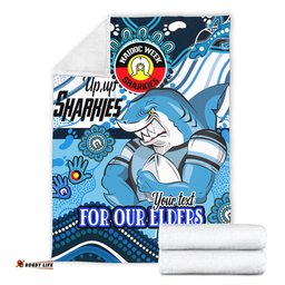 Amazing Aussie Cronulla Sutherland Sharks Naidoc Week Custom For Our Elders Home Jersey Blanket
