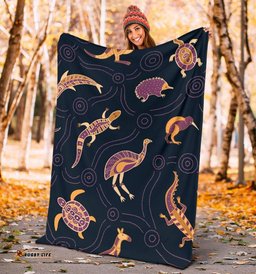 Amazing Aussie Australia Indigenous Animals Patterns Blanket