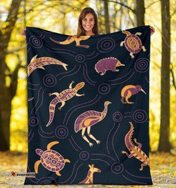 Amazing Aussie Australia Indigenous Animals Patterns Blanket