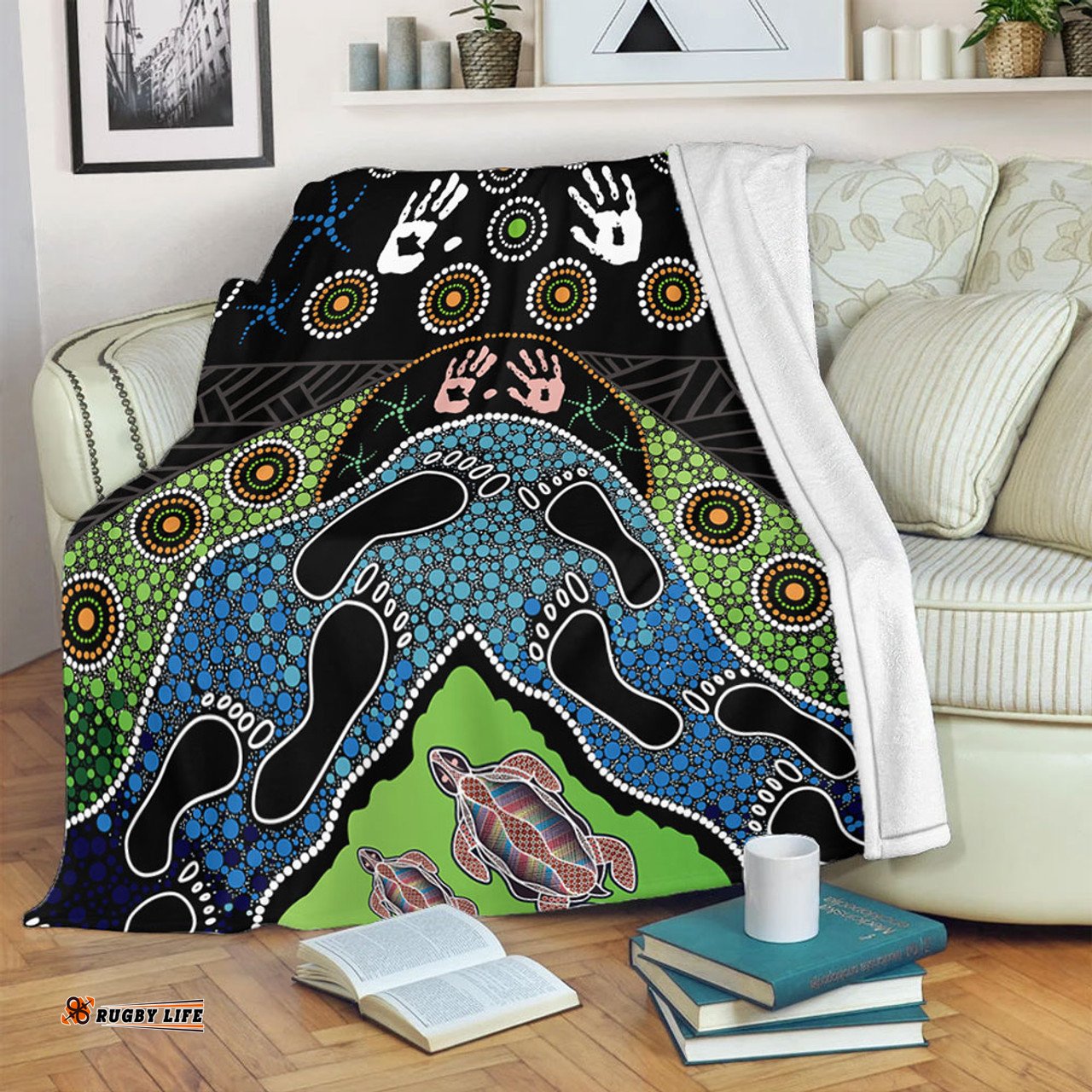 Amazing Aussie Australia Turtle���s Journey Through Dreamtime Blanket