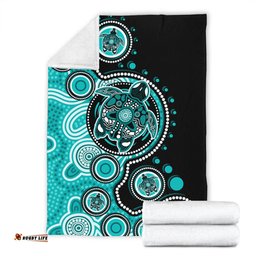 Amazing Aussie Australia Indigenous Turtle Aboriginal Dot Art Turquoise Blanket