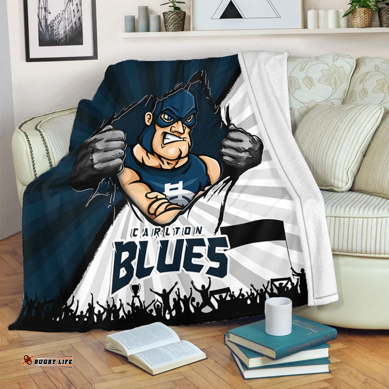 Amazing Aussie Carlton Breaking Through Fan Design Blanket